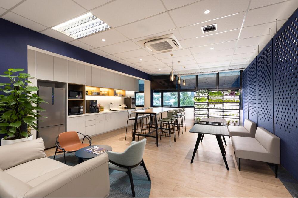 blue and green office ideas