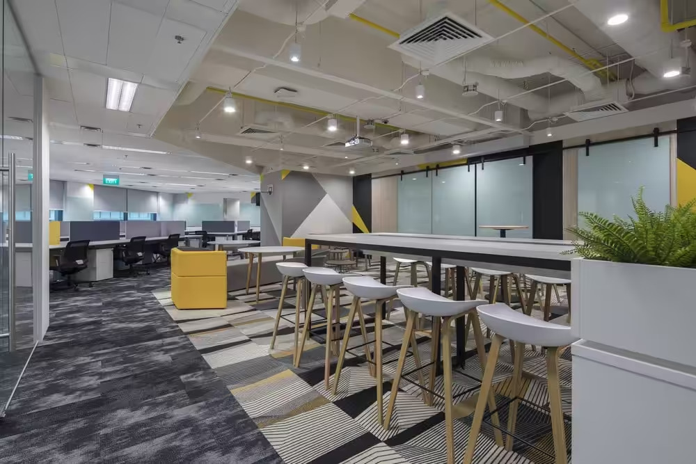 grey and yellow office ideas